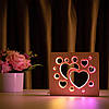 Світильник нічник ArtEco Light з дерева LED "Сердечка" з пультом та регулюванням кольору, подвійний RGB, фото 5