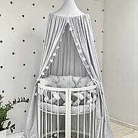 Дитяче ліжко трансформер 7в1 кругле овальне + Маятникв подарунок