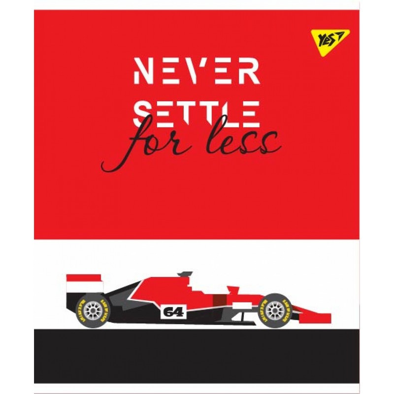 Зошит А4 48арк., в клітинку, картонна обкладинка Yes Never settle (3)