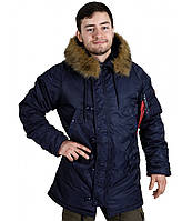 Куртка зимняя slim fit аляска n-3b Blue CHAMELEON.