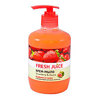 Крем-мило Fresh Juice полуниця + гуава 460г з дозатором Укр.