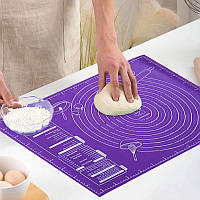 Силіконовий килимок для розкачування тіста Baking Mat 45*60 см Violet