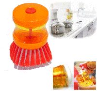 Кухонна щітка для миття посуду з дозатором Kitchen Soap Dispensing Orange щетка с дозатором