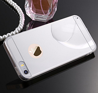 Силиконовый серебрянный зеркальный чехол для Iphone 5/5S