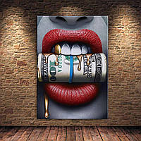 Мотиваційна картина на полотні Гроші в зубах 90, 60