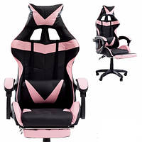 Кресло геймерское PRESTIGE черно-розовое игровое спортивное