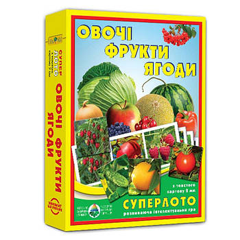 Настольная игра супер ЛОТО "Овощи фрукты ягоды" (укр) 81992 G-Rich