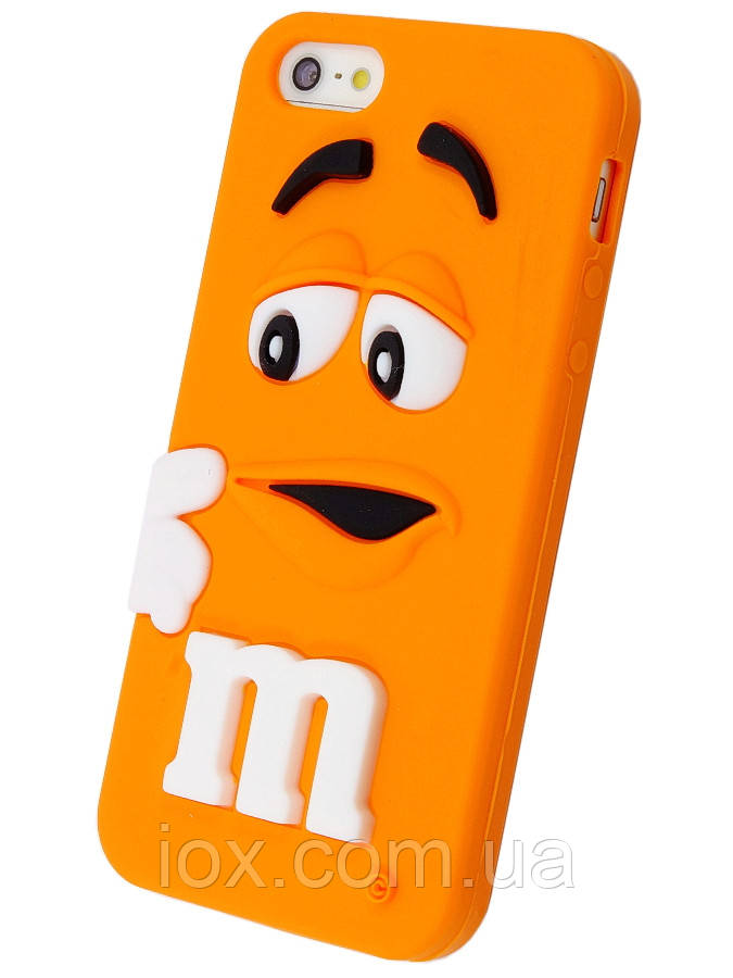 Силіконовий помаранчевий чохол "M&m's" для Iphone 5/5S