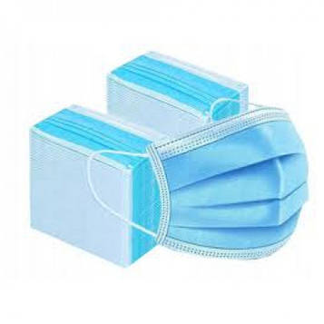 Маска медична +103 3-шарова на гумці нестерильна No50