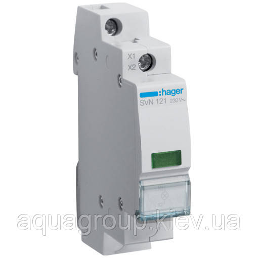 Hager Індикатор Hager SVN121 LED 230 В, зелений, 1 модуль