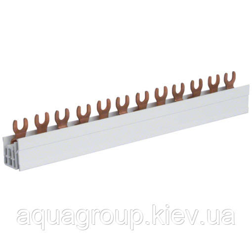 Hager Шина виделкова Hager KDN363A 3-полюсна, на 12 модулів, 10 мм2, фото 1