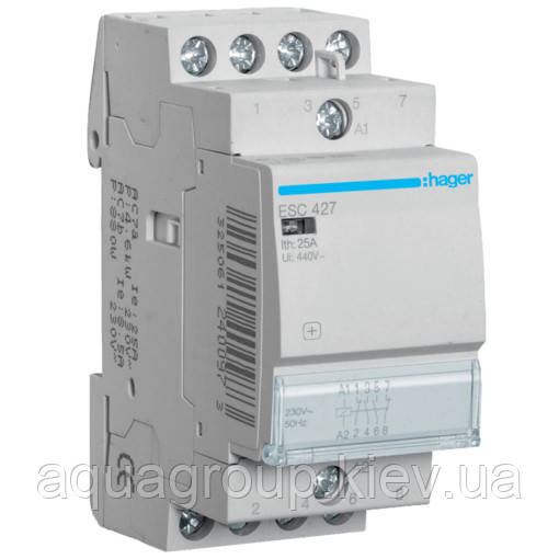 Hager Контактор Hager ESC427 230 В/25 A, 2 НЗ + 2 НО, фото 1