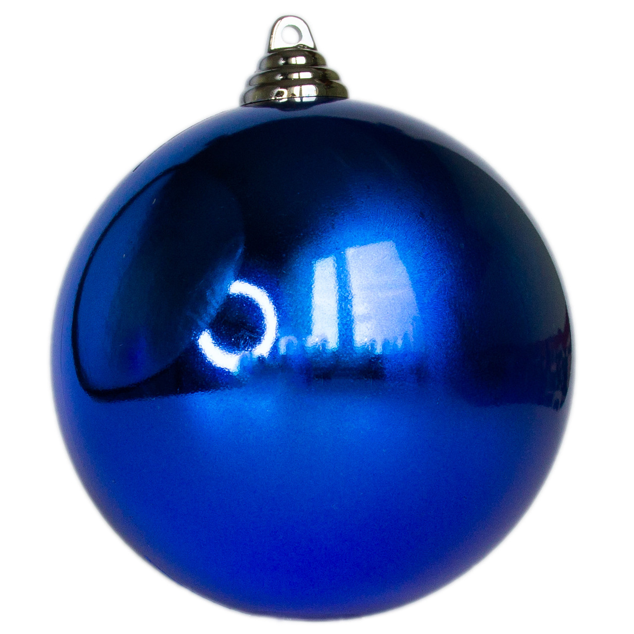 Ялинкова іграшка - куля, D12 см, синя, глянець, пластик (890926), фото 1