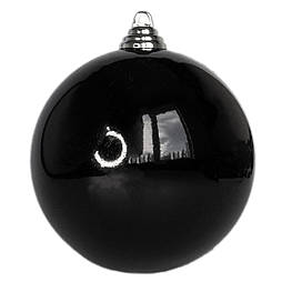Ялинкова іграшка - куля, D12 см, чорна, глянець, пластик (891107)