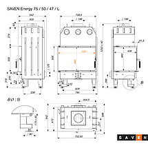 Камінна топка кутова SAVEN Energy 75х50х47L (15,1 kW) ECO, фото 3