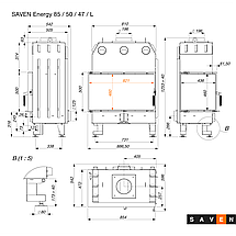 Камінна топка кутова SAVEN Energy 85х50х47L (17,0 kW) ECO, фото 4