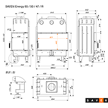 Камінна топка кутова SAVEN Energy 85х50х47R (17,0 kW) ECO, фото 4