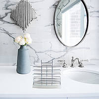 Підставка навісна для ложок і виделок 17*6.5*15.5 см з хромованої сталі з піддоном