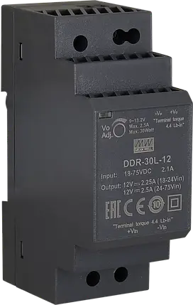 Ізольований DC/DC-перетворювач Mean Well на DIN-рейку 30W 2.5A 12V DDR-30L-12, фото 2