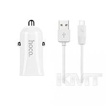 Зарядні пристрої Hoco Z12 Elite Car Charger Set (Micro) (2 USB)( 2.4 A) — White