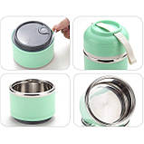 Комплект термос для їжі Fresh 1650мл з приладами і термосумкою, салатовий, фото 3