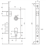 Замок врізний Avers 2226/70-CR/NIS (UA), фото 2