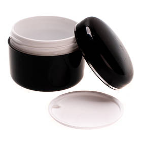 Баночка для крему чорна 50 гр герметична баночка з кришкою банку для сипучих матеріалів, косметична баночка креманка 50 мл