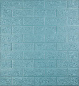 3D панель самоклеюча 70х77см х 3мм Шпалери під декоративну цеглу Самоклейка 3Д бірюзовий