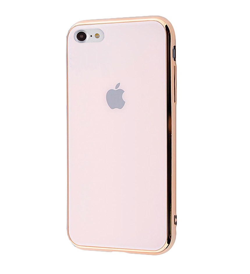Чохол скляний Glass case для IPhone 8 (02) Rose gold рожевий