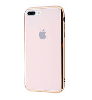 Чохол скляний Glass case для IPhone 7 Plus (02) Rose gold рожевий