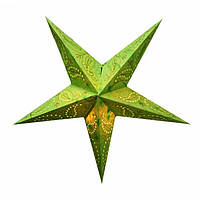 Фонарь картонный "Звезда" Green Paisley Embd 5 лучей