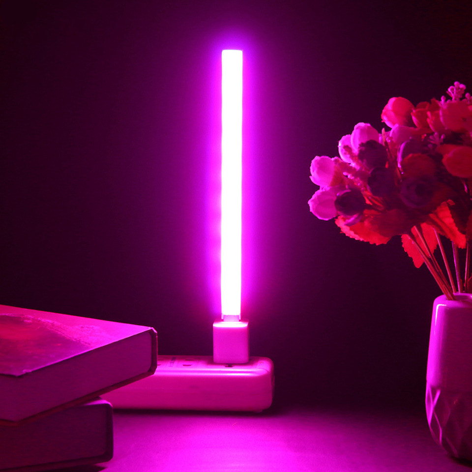Світлодіодний USB світильник рожевого кольору. LED світильник рожевого кольору, 27 світлодіодів 5V, 212*15 см