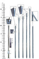 Стовп для огорожі металевий (h=2,725м; Zn=320 г/м2) У-перетин, ТМ Козачка