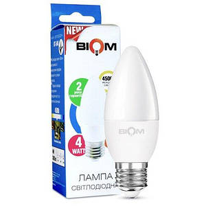 Світлодіодна лампа Biom BT-548 C37 4W E27 4500К матова