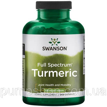 Куркумін Swanson Full Spectrum Turmeric 720 mg 240 капс., фото 2