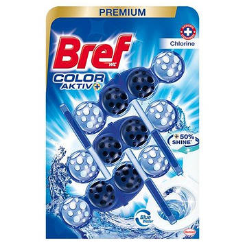 Туалетний блок Bref Premium Color Aktiv + хлорований, 3 шт