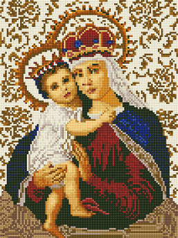 Алмазна вишивка Ікона Єрусалимської Божої Матері 30 х 40 (EJ1262, На підрамнику) Rainbow Art