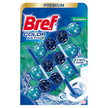 Туалетний блок Bref Premium Color Aktiv + евкалипт, 3 шт