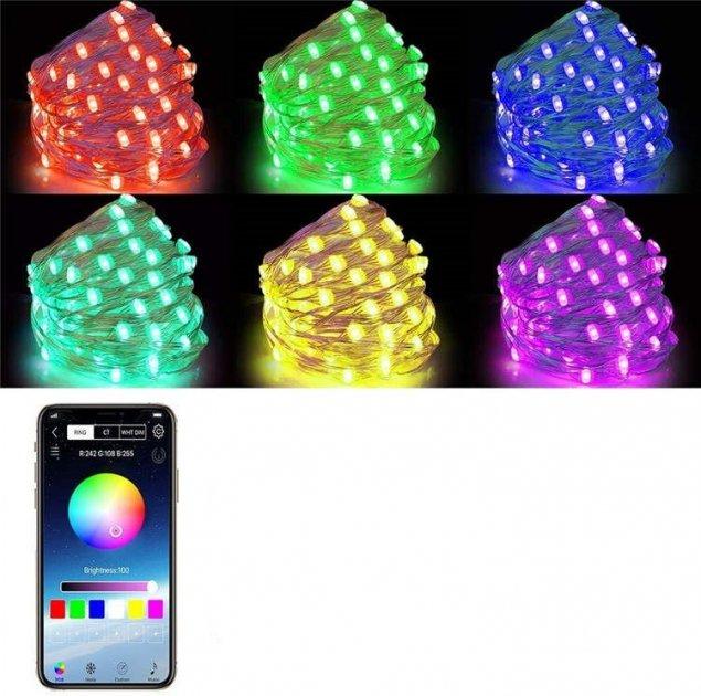 Led гірлянда RGB Bluetooth 10 метрів керування з телефона