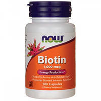 Біотин 1000 мкг вітамін б7 Now Foods Biotin 1000 мкг 100 капсул