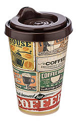 Стакан для кави з кришкою Plastik, 8.6 х 12 см, Туреччина, AK 626