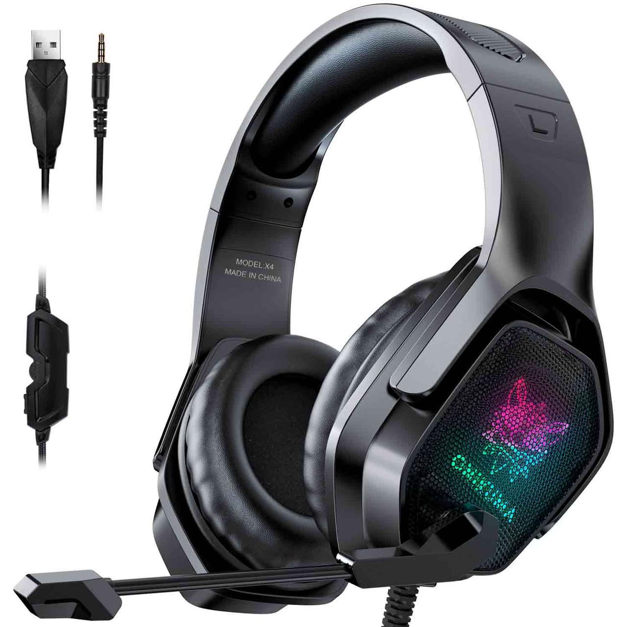 Ігрові навушники ONIKUMA X4 з нерегульованою RGB-підсвіткою й мікрофоном