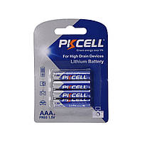 Батарейка литиевая PKCELL LiFe 1.5V AAA/FR03, 4 шт в блистере (упак.48 штук) цена за блист.Q12