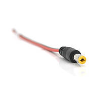 Разъем питания DC-M (D 5,5x2,1мм) => кабель длиной 25см black -red, Yellow plug OEM Q100