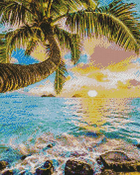 Алмазна вишивка Захід сонця на морі (ASM48, На підрамнику) Art Story 40х50