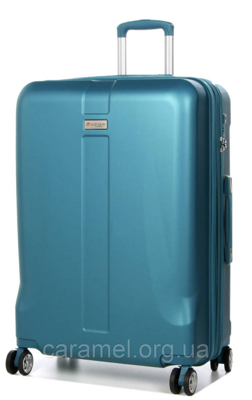 Валіза полікарбон Франція велика L 75 x 50 x 28 cm / 4.65 kg / 92 L Airtex 963 блакитна