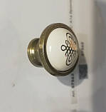 Ручка меблева кнопка Virno Azure 100R MLC A16 бронза, фото 3