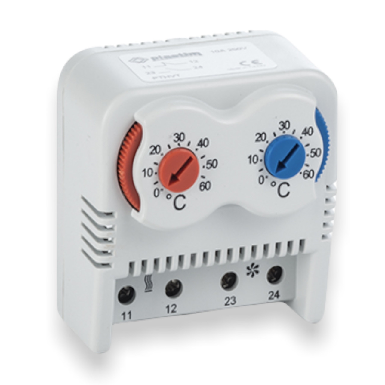 Термостат подвійний термо реле регулятор температури повітря на DIN дін рейку НЗ НВ контакт