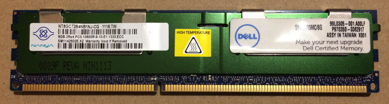 8GB DDR3 1333MHz Nanya 10600R 2Rx4 PC3 REG ECC RAM Серверна оперативна пам'ять