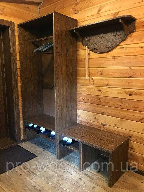 Стінка в передпокій із масиву сосни під старовину, фото 1
